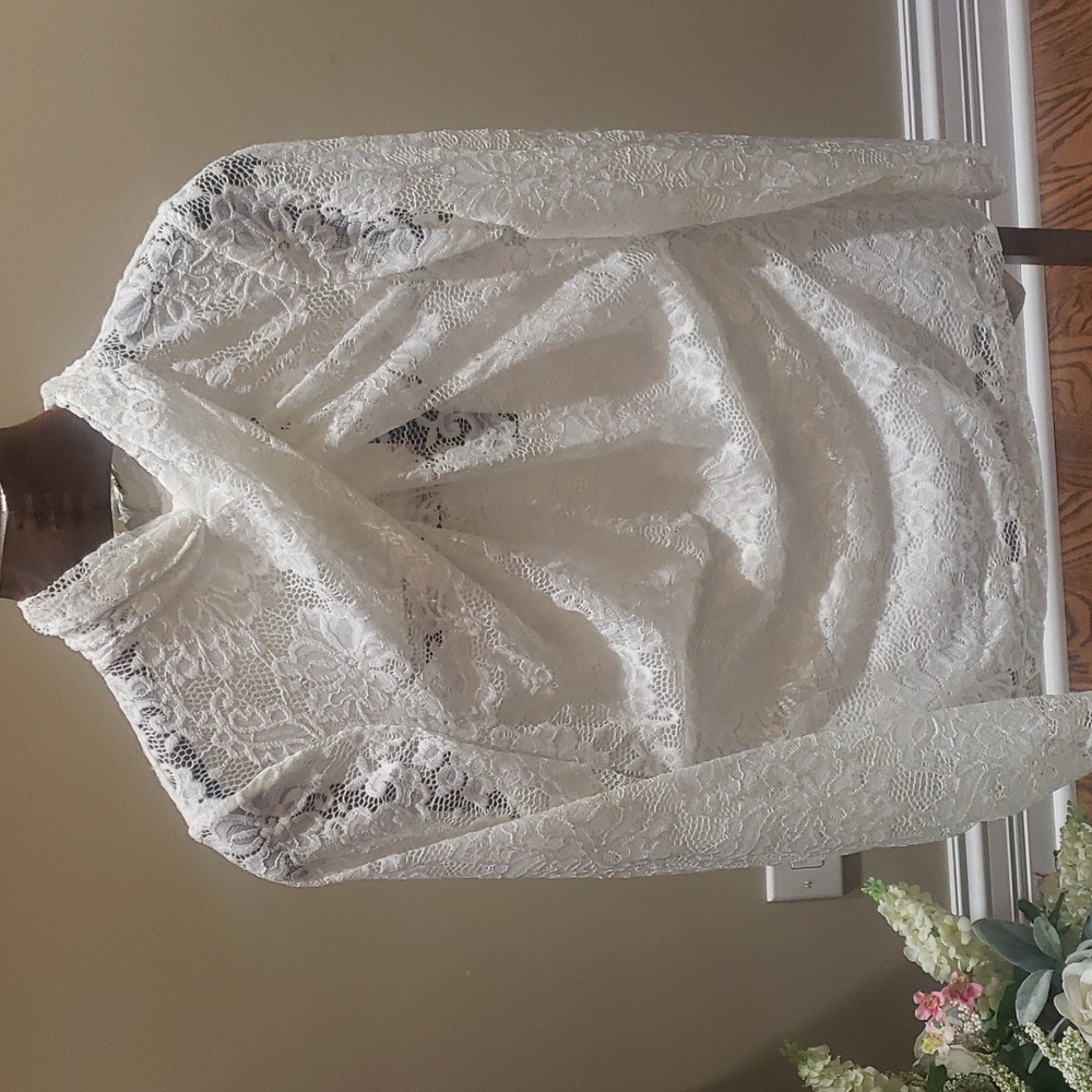 Nwt Elie Tahari large lace top streachy - Picture 4 of 13